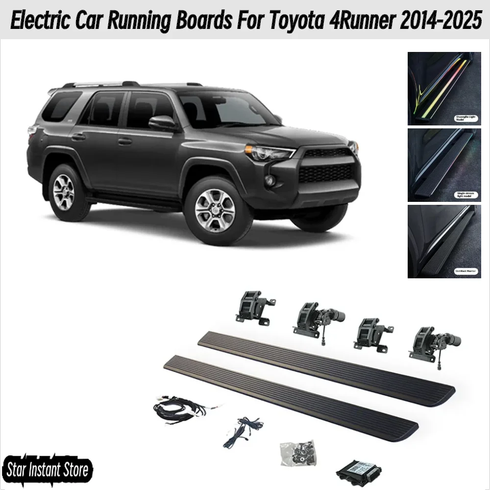 

Автоматические выдвижные подножки для Toyota 4Runner 2014-2025, электрические боковые ступеньки со светодиодной подсветкой, внедорожники из алюминиевого сплава