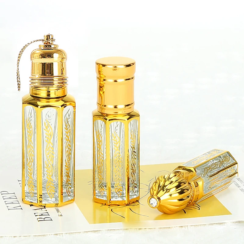 Luxury Essential Oil Roller Glass Bottle Refillable Perfume Bottle Glass Roll-On Essential Oil Bottle Cosmetics Container