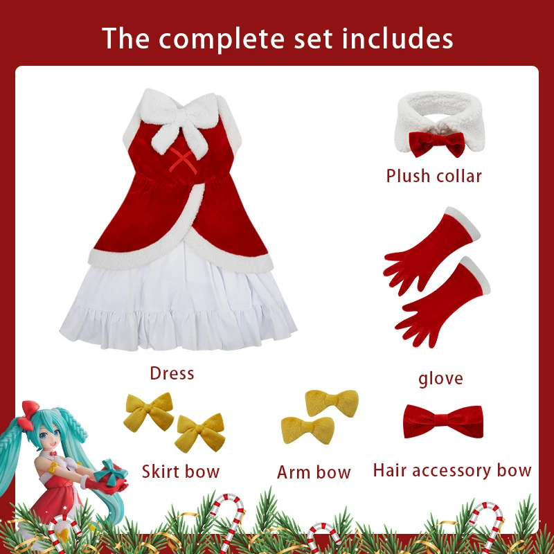 Miku Cosplay Kostüme Anime Rotes Kleid Mädchen Halloween Karneval Party Dressing Für Frauen