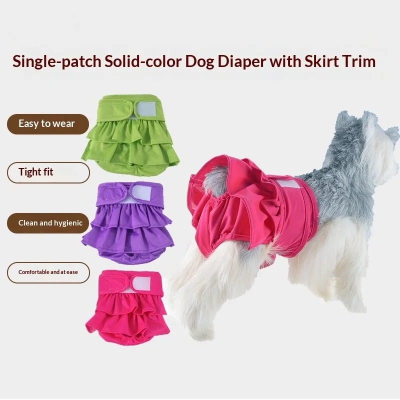 ZUJOLY Solid Color Reusable Washable Female Dog Diapers High Absorbency Leak-Proof Design Female Sanitary Pant