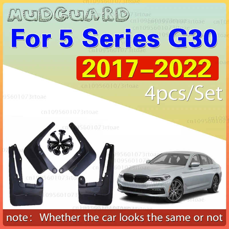 4Pcs Molded TPO Mud Flaps For BMW 5 Series G30 G31 Saloon 2017 - 2022 2018 2019 2020 2021 Splash Guards Mudguards Front Rear