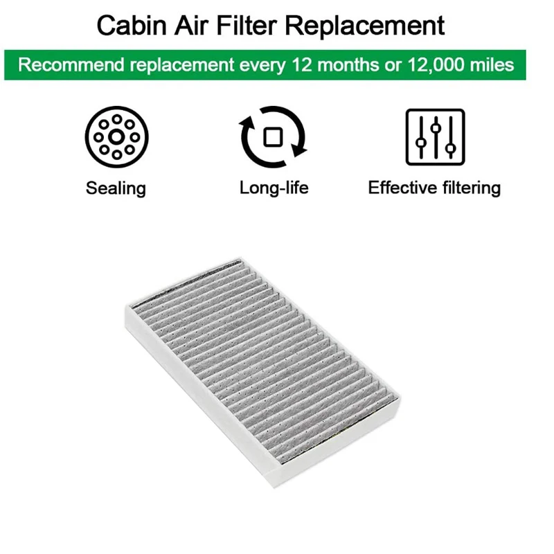 Cabin Air Filter for Tesla Model S Air Filter HEPA with Activated Carbon for 2012-2015 Model S 1035125-00-A