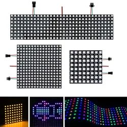 WS2812B 8X8 8x32 16x16 Matrix RGB LED Digital Flexible Individually Addressable Panel Screen WS2812 IC Led Strip Light DC5V