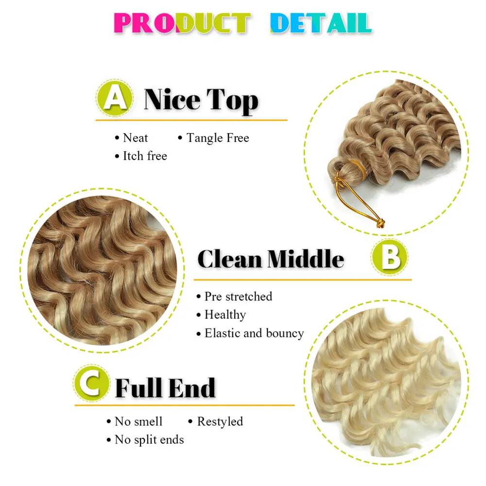 Alibaby 22 Zoll Deep Wave Twist Häkeln Haar synthetische Deep Twist Flechten Haar verlängerungen weiche Ombre Zöpfe Haar für Frauen