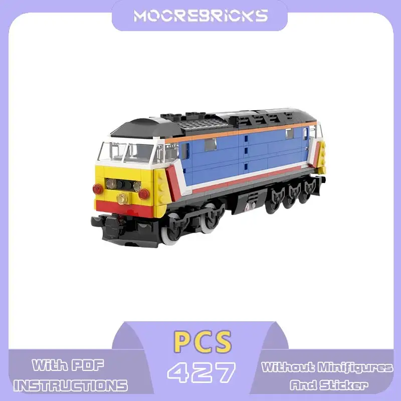 MOC 8-Wide British Class 47 Train Building Blocks Classic UK Diesel Locomotive Large Logo Livery Railway Bricks Model Toys