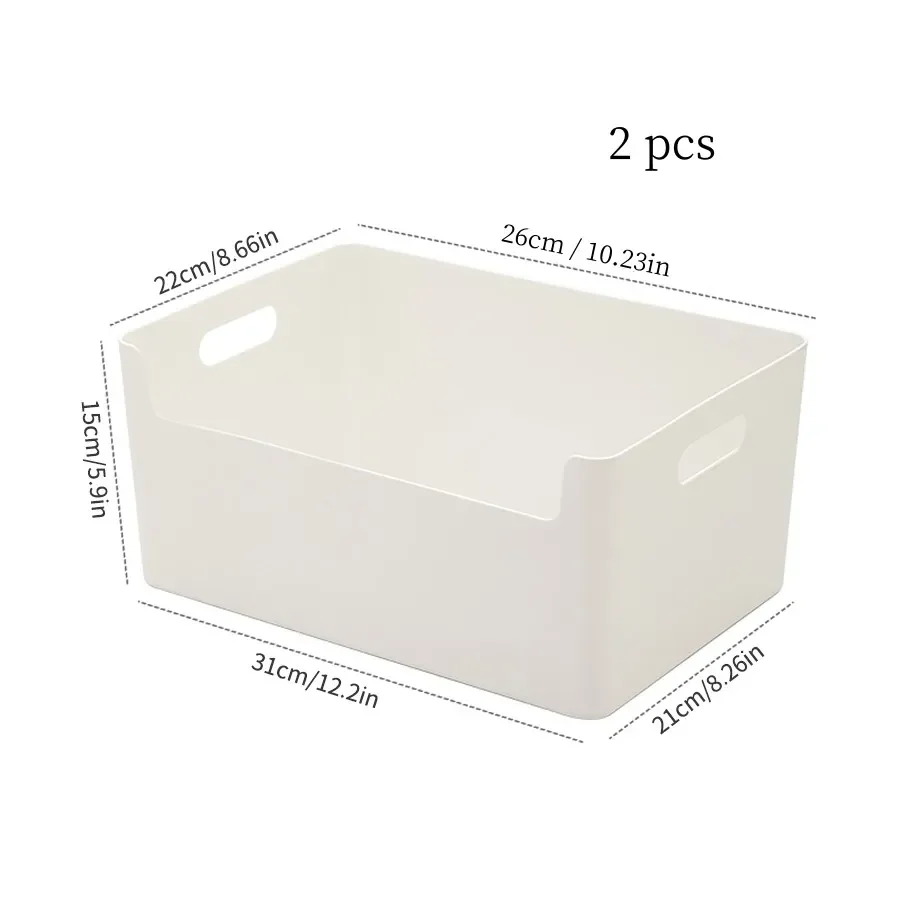Kastorganizer, plastic opbergdoos met handvat, voor keukenopslag, grote capaciteit, opbergmand voor kleine spullen op het bureau.