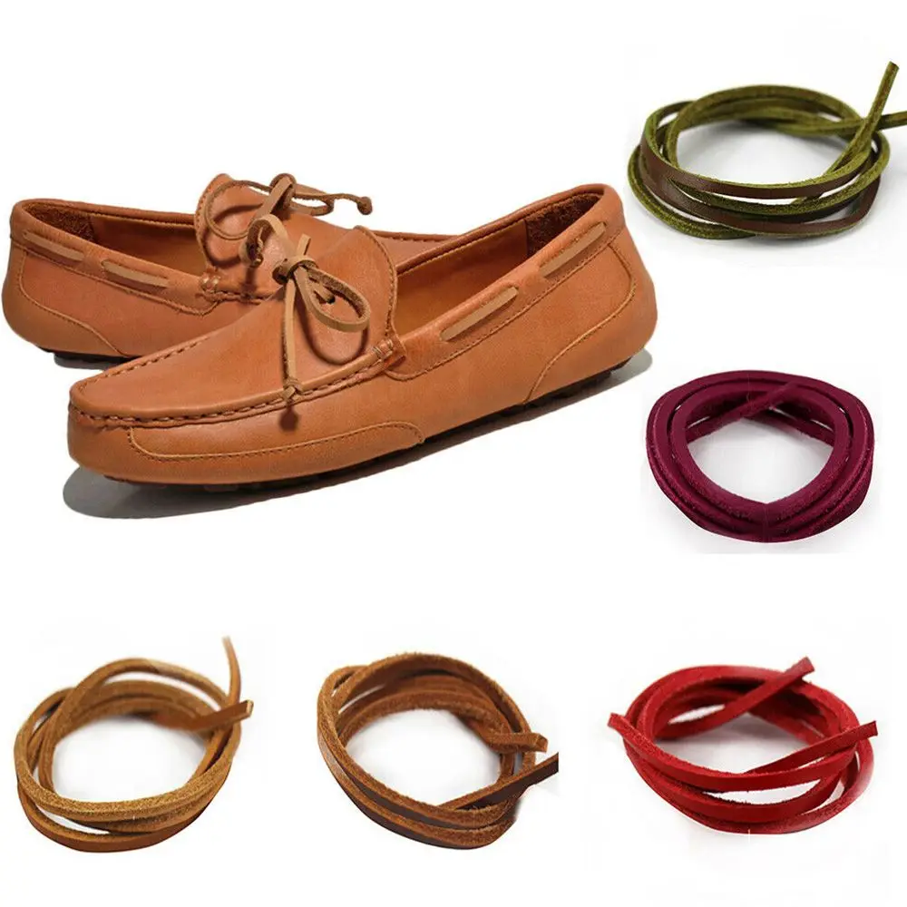 Strings 100CM Shoe Accessories Boot Colorful Shoestring Cowhide laces Leather Shoelaces Shoe Rope