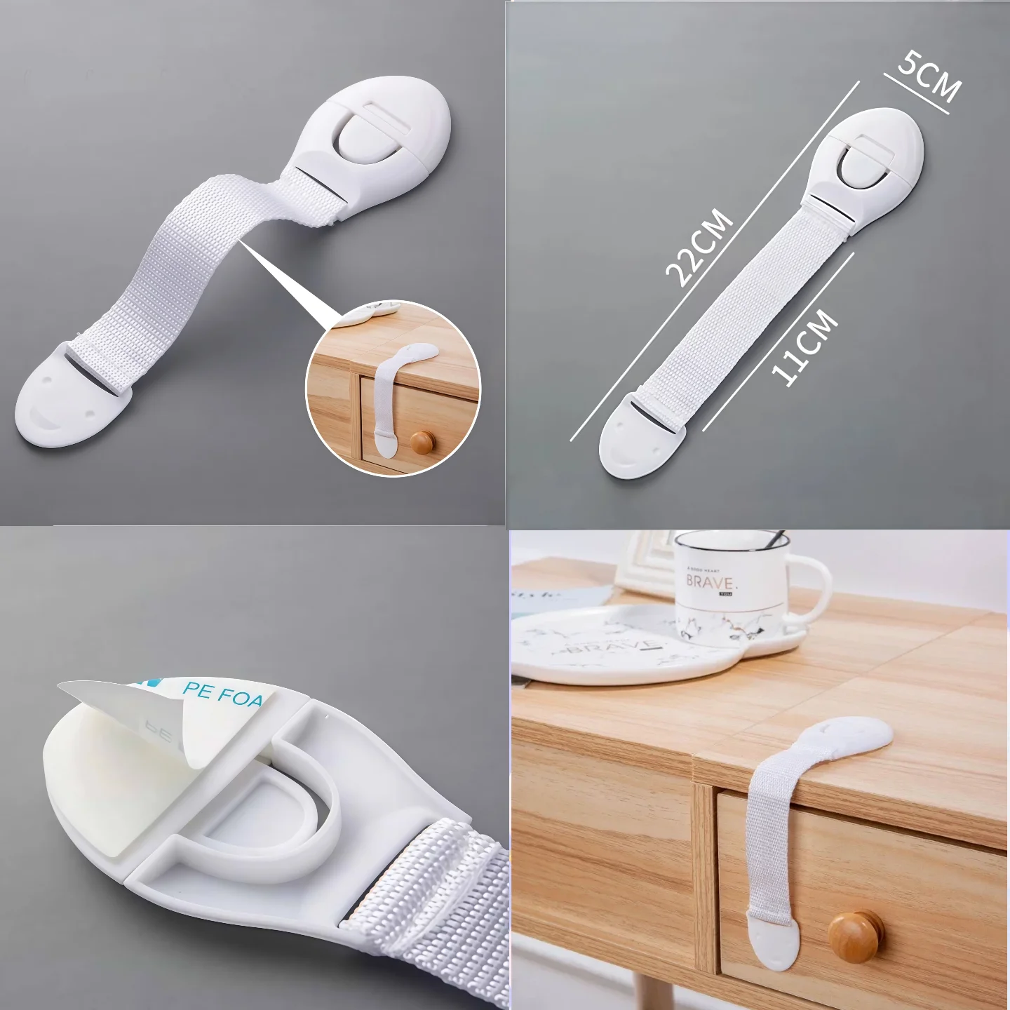 5/10 قطعة قفل خزانة سلامة الطفل الطفل برهان حامي الأمن درج قفل خزانة الباب حماية البلاستيك قفل باب سلامة الطفل