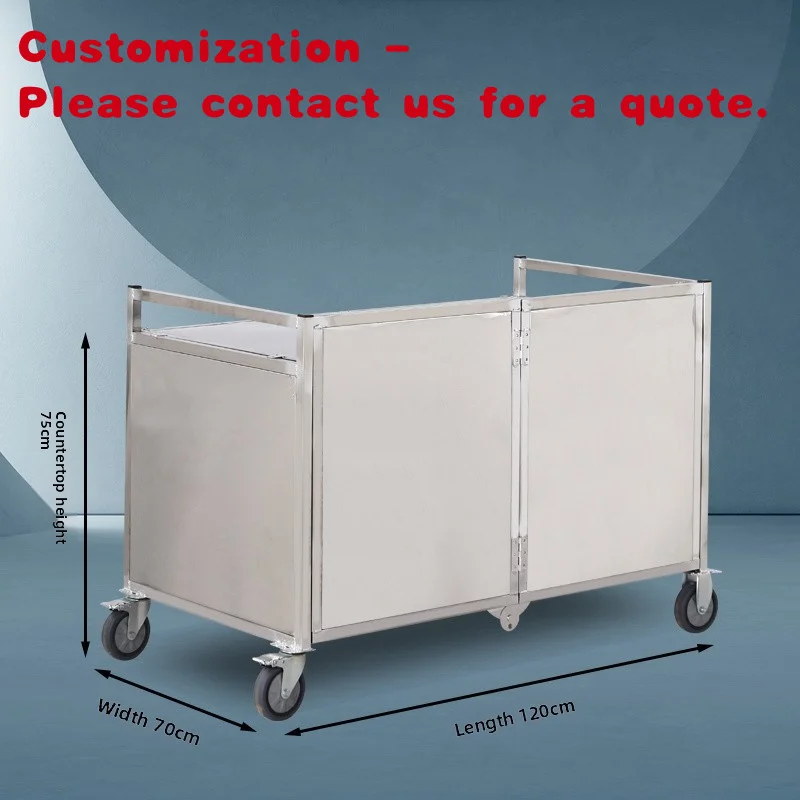 custom.Stainless Steel Folding Mobile Food Cart with Insulated Compartments 4-Wheel Easy Assembly-Snack BBQ Night Market & Stree