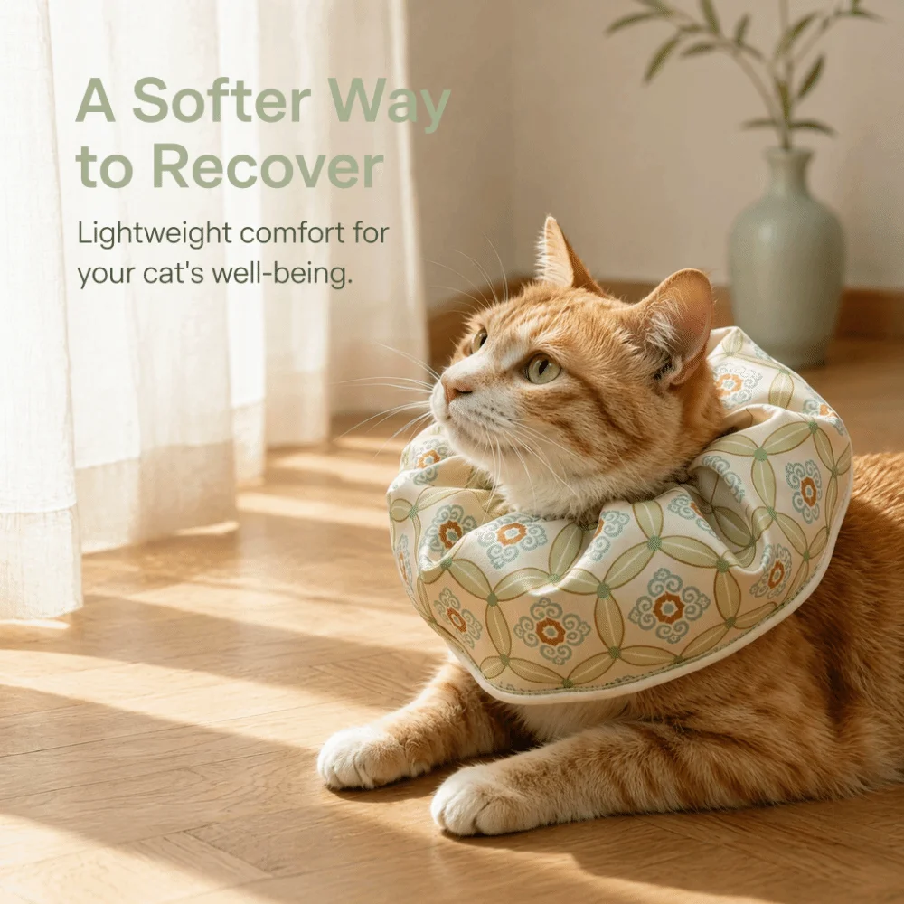 Bouquet Shape Cat Elizabethan Collar Pull-string Style Chinese Kitty Recovery Collar Soft Creative