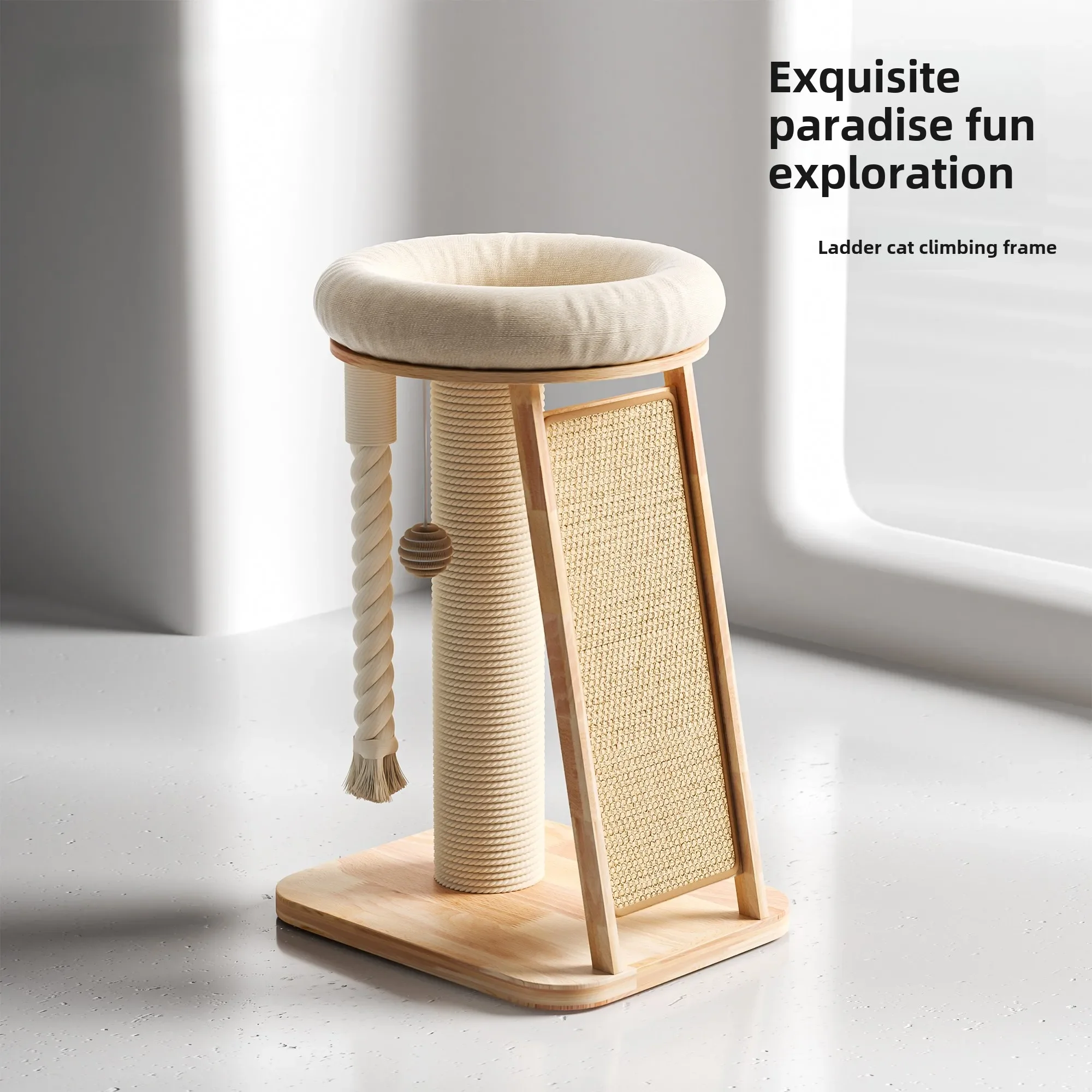 Cat Tower Toy Cat Tree Supplies Pet Furniture  Sisal Small Volume Solid Wood Column Small Sisal Column Pet Accessories