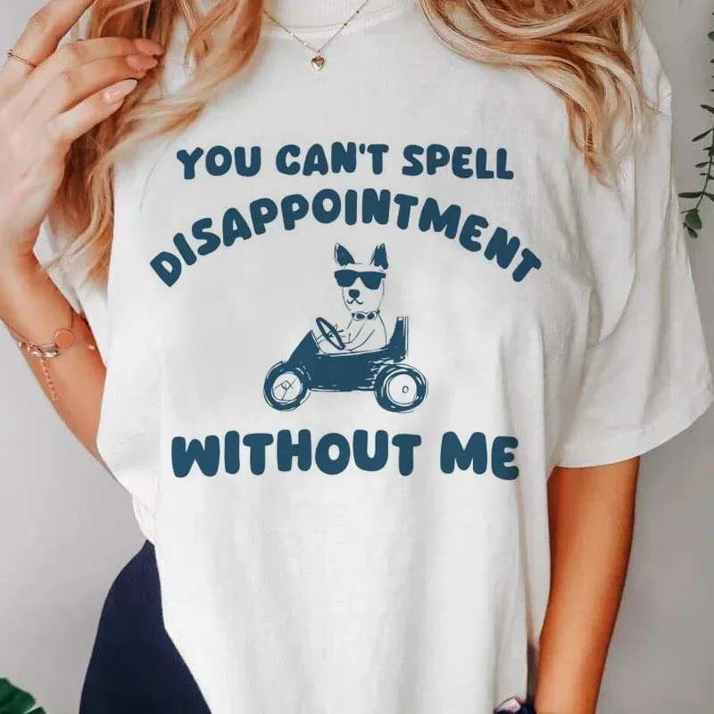 

Футболка женская/мужская хлопковая, винтажный принт без меня, обожание заклинания и разочарования, модель футболки с коротким рукавом 90s, уличная одежда