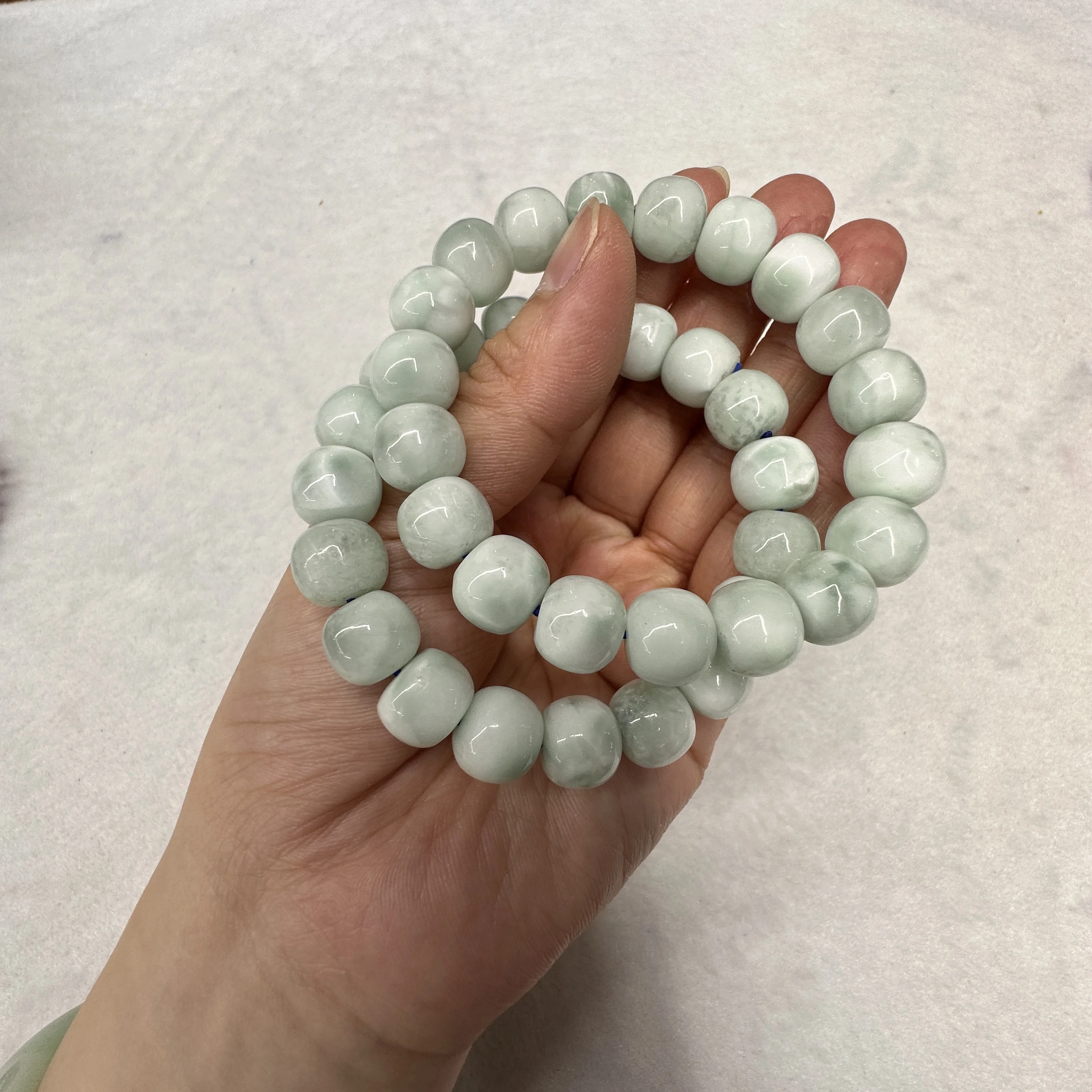 AAA Grade Green Angelite Stone Beads Bracelet Natural Gemtone Jewelry Bangle For Woman For Man Wholesale !