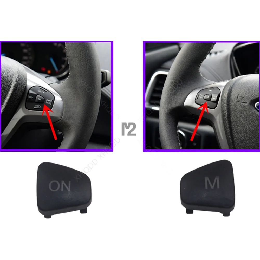 

1 pair For Ford Escort 2015 - 2018 Audio Switch, M Key Constant Speed Cruise Switch, ON Key M Key ON Key Steering Wheel Key