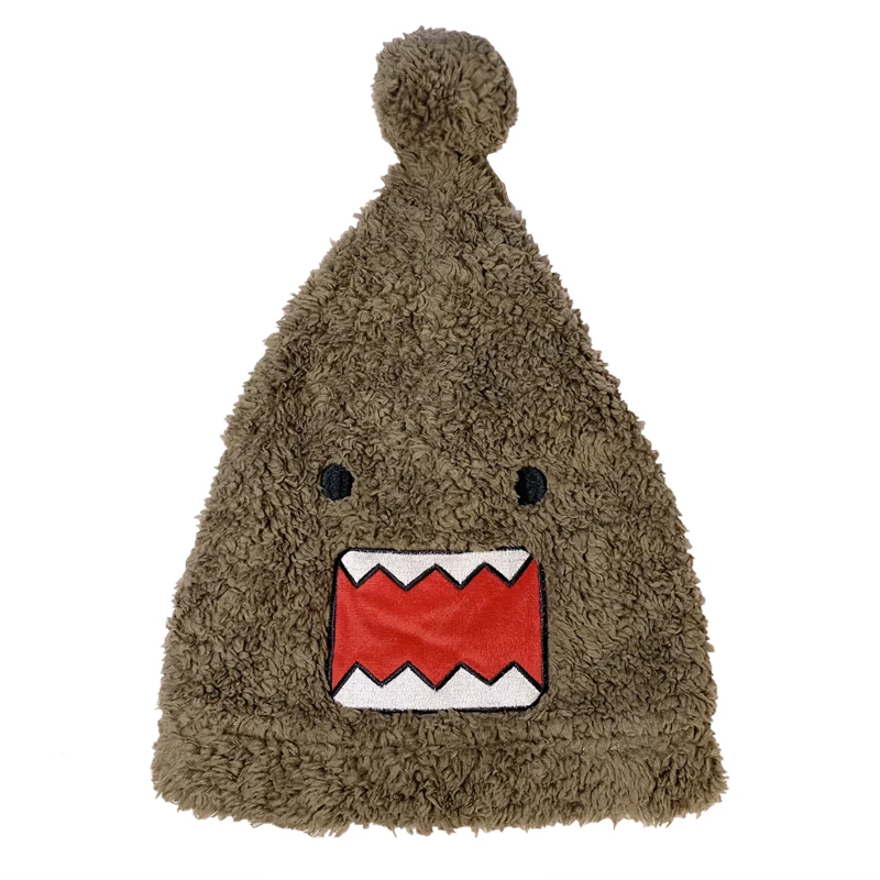 

Domo Kun Beanies Hat Skullies Brown Lamb Cashmere Winter Hat for Men Women Cartoon Anime Gorras Cap