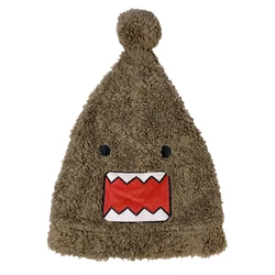 Domo Kun Beanies Hat Skullies Brown Lamb Cashmere Winter Hat for Men Women Cartoon Anime Gorras Cap