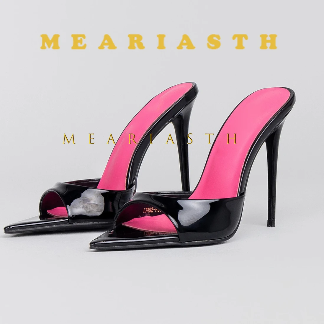 

Transparent High Heel Slippers Simple Fashionable Thin Heel Pointed open Toe Slip-on mule High Sandals Barefoot Trendy Style