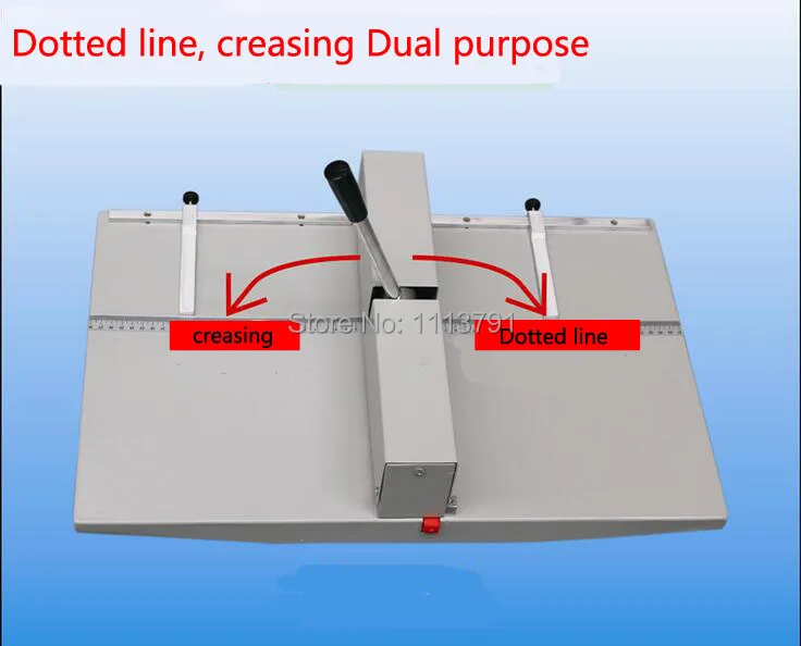 A3 dashed lines creasing machine / Manual creasing machine / indentation depth adjustable 350mm dual creasing , dotted line