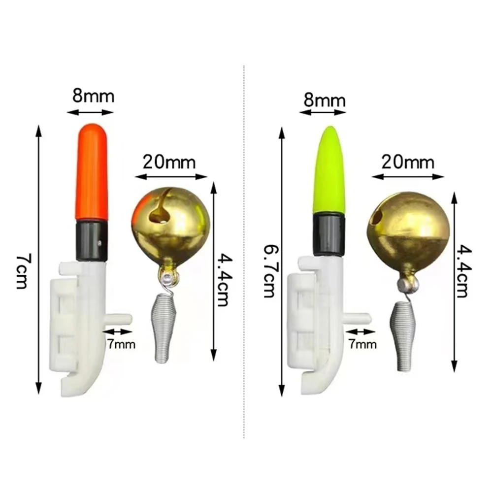 1 Set Fishing Electronic Rod Light Luminous Stick Fish Bite Alarms Light with Bells Ring Color Change for Night Fishing