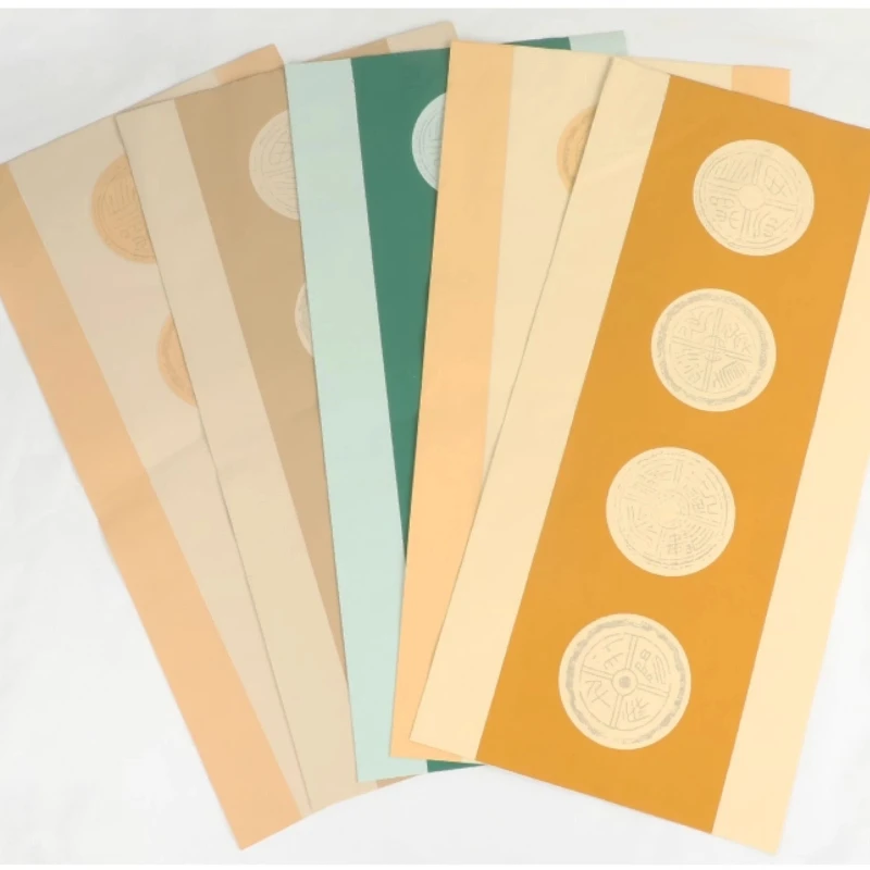 Vintage Blank Calligraphy Letter Sheet Semi-Raw Xuan Paper Chinese Rice Paper Handwriting Brush Calligraphy Works Art Stationary