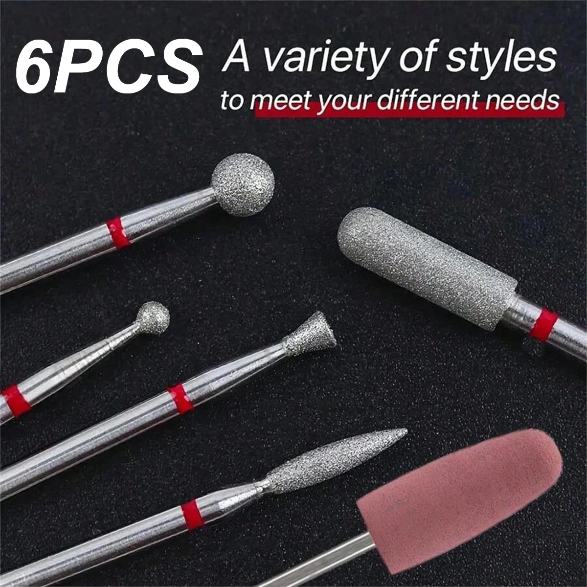 5/6 SZT. Profesjonalne Pilniki Diamentowe do Paznokci Wiertło do Skórek Polerowanie Frez do Paznokci Elektryczne Akcesoria do Manicure
