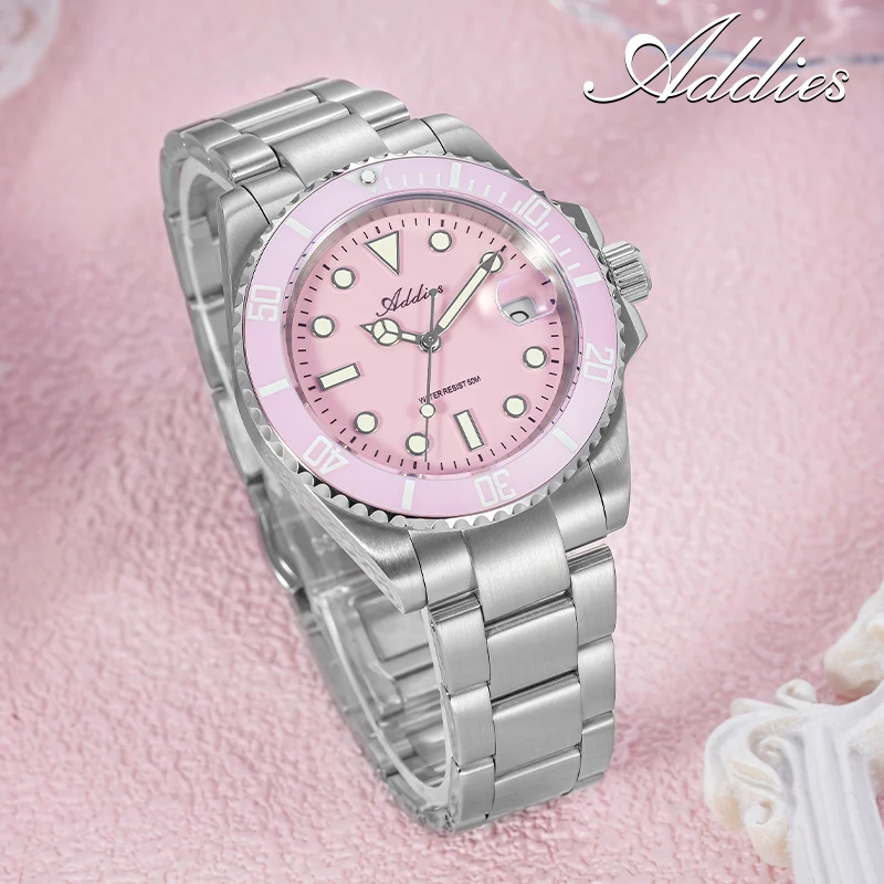 

ADDIES 36mm Luxury Couple Watches BGW9 Luminous GM12 Quartz Watches 316L Stainless Steel 5Bar Waterproof Diving Wristwatch Gift