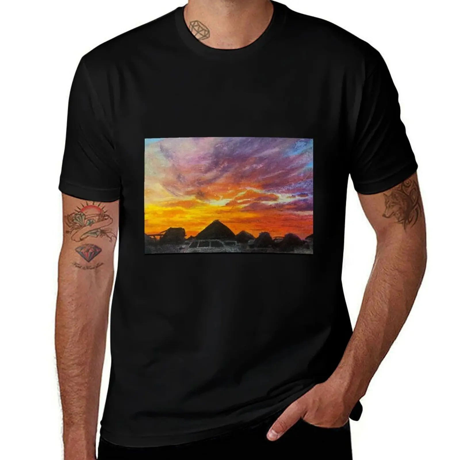 T-Shirt t shirts over cotton T-Shirt man quality cotton high cotton shirts festival the t shirt t 100% Sunset
