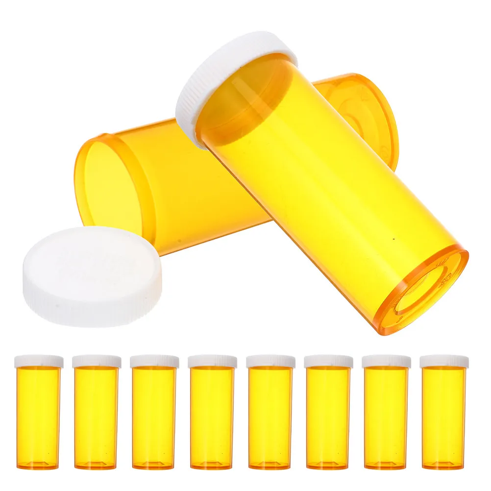 10Pcs Plastic Supplement Organizer Versatile Pill Bottle Set Large Capacity Compact Design for Home Office Travel Outdoor Use
