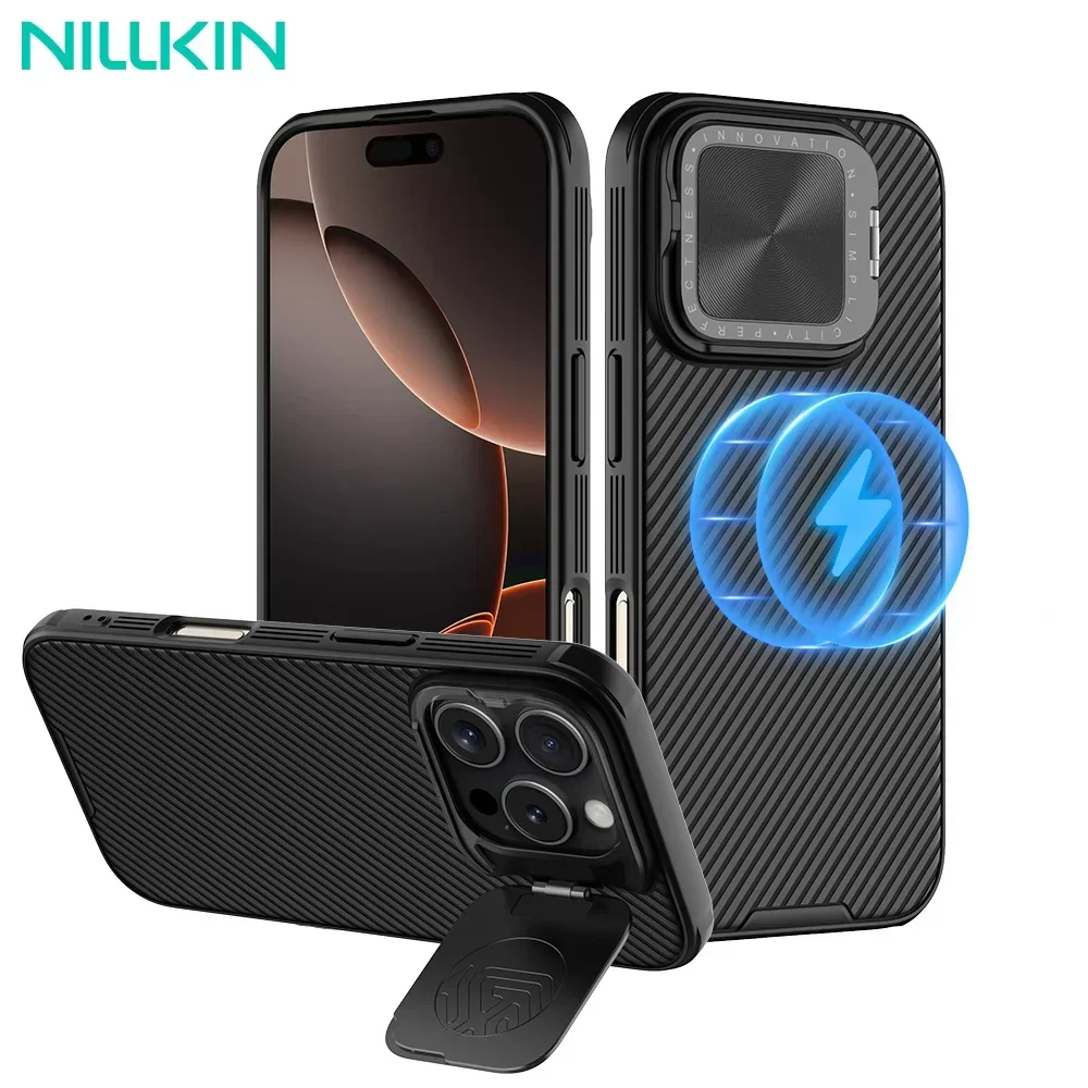 Nillkin For iPhone 16 Pro Max Magsafe Case CamShield Prop Lens Holder Anti Shockproof Back Cover For iPhone 16 Pro Magnetic Case