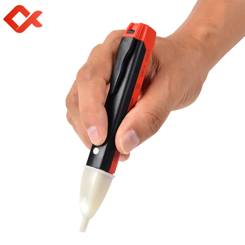 QHTITEC Non-Contact Electric Pen 90-1000V AC 50-500Hz Voltage Detector Test Pens LED Light Indicator Pencil Stick Luminous