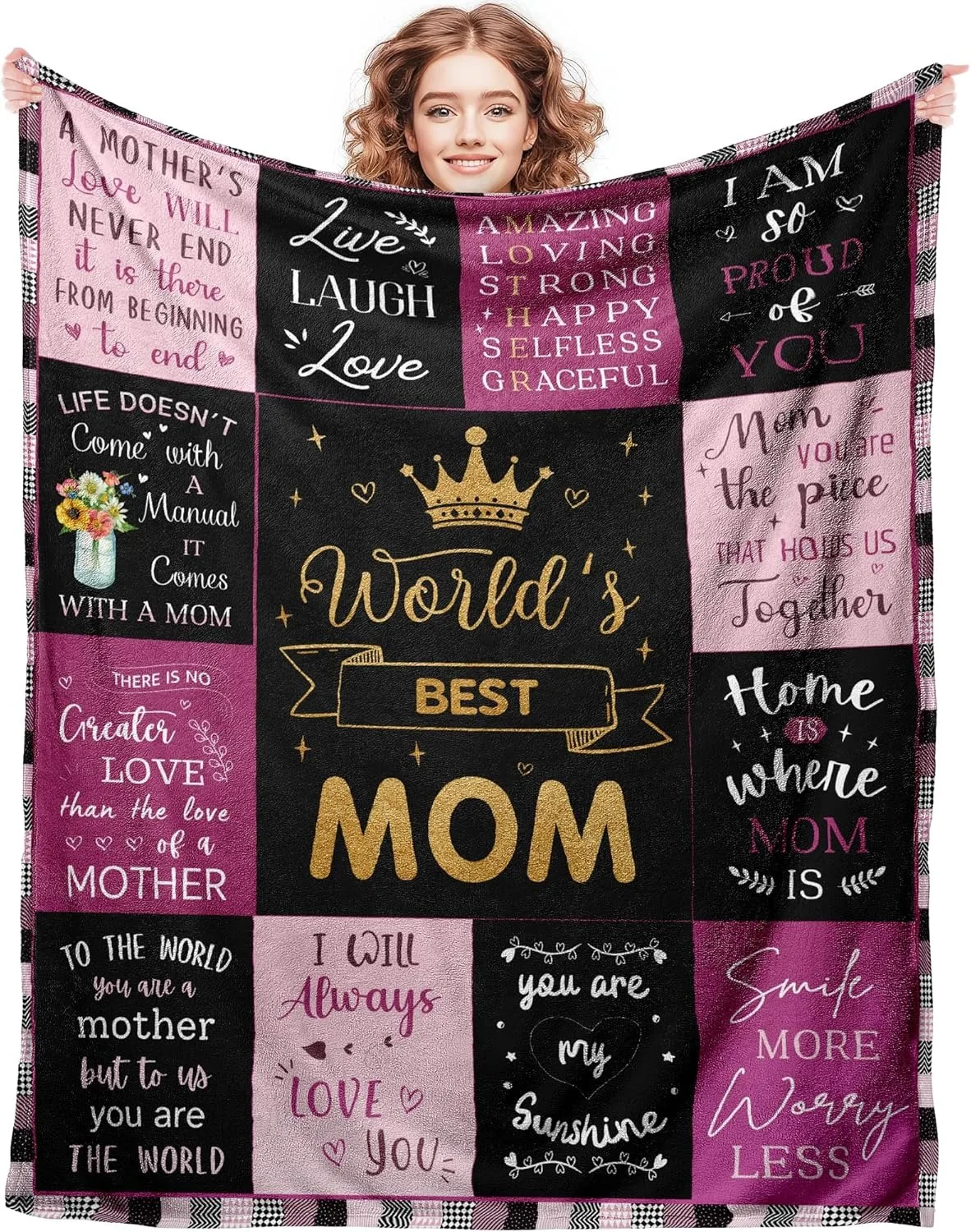 Regalo perfecto para mamá Manta de paz para aniversario Cumpleaños Día de la madre Día del padre para mamá Papá Esposa Hermana Abuela Throw