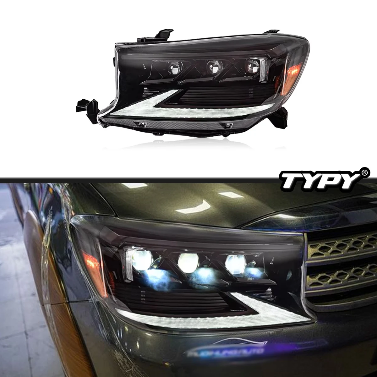 

TYPY New LED Head Lamp Upgrade Modified For Toyota Fortuner Headlight 2008-2011 Dynamic Signal Head Lamp Auto Accessories