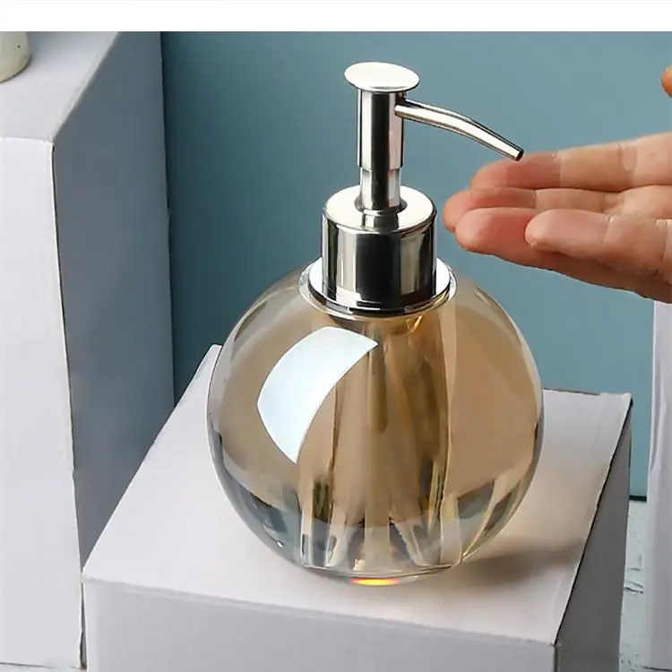 

Transparent Crystal Glass Lotion Bottle Hand Sanitizer Bottles Shower Gel Shampoo Soap Dispenser Bathroom Product