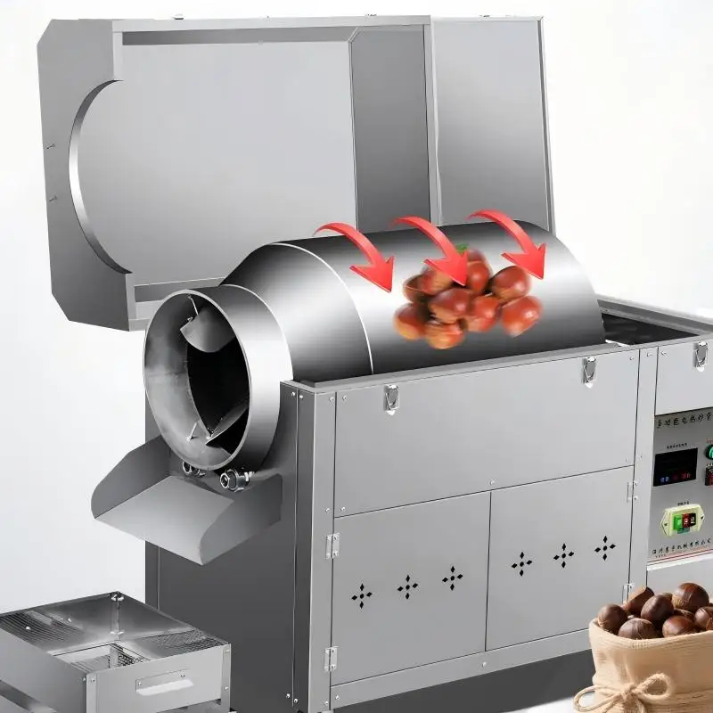 Industrial Continuous Automatic Nut Roaster Machine for Sunflower Seeds Chickpea Pistachio Hazelnut Cashew Almond Peanut