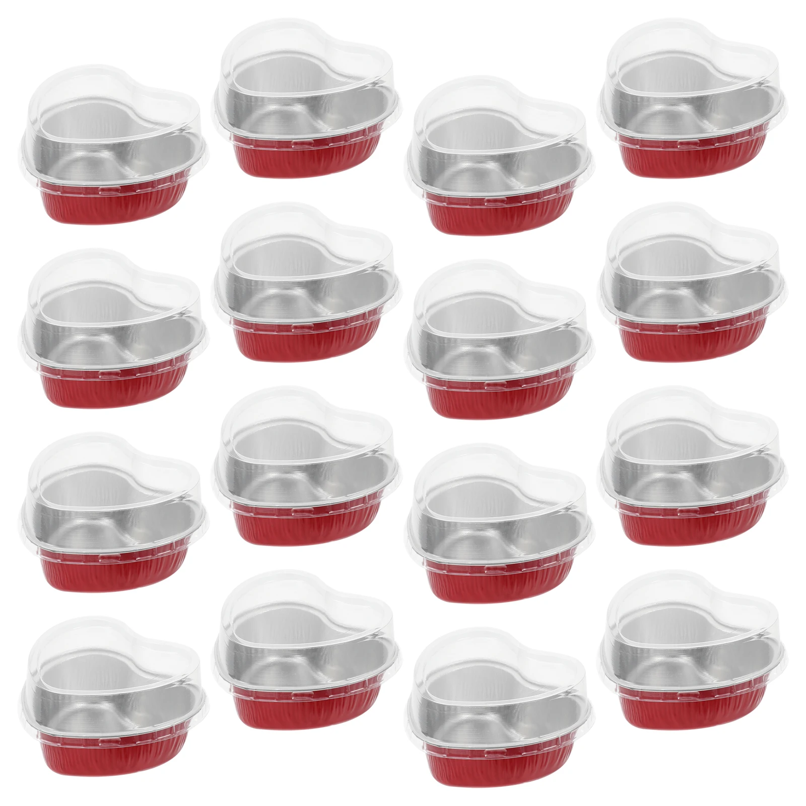 

50 комплектов чашек для выпечки в форме сердца, контейнеры из алюминиевой фольги, одноразовые формы для барбекю, устойчивые к высоким температурам портативные держатели для еды для дома, свадьбы