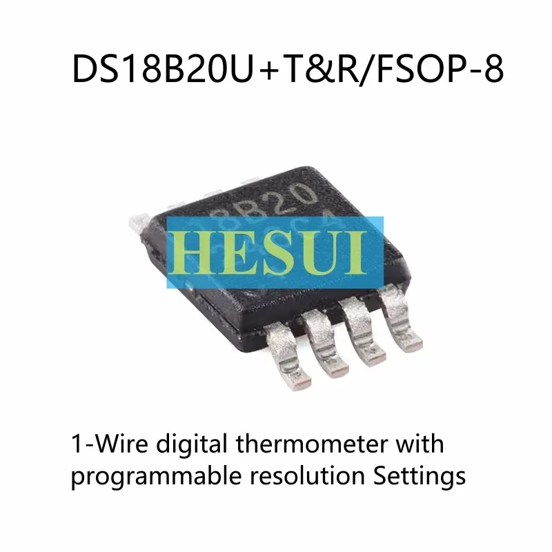 Original DS18B20U+T&R FSOP-8 programmable resolution single-line digital thermometer chip