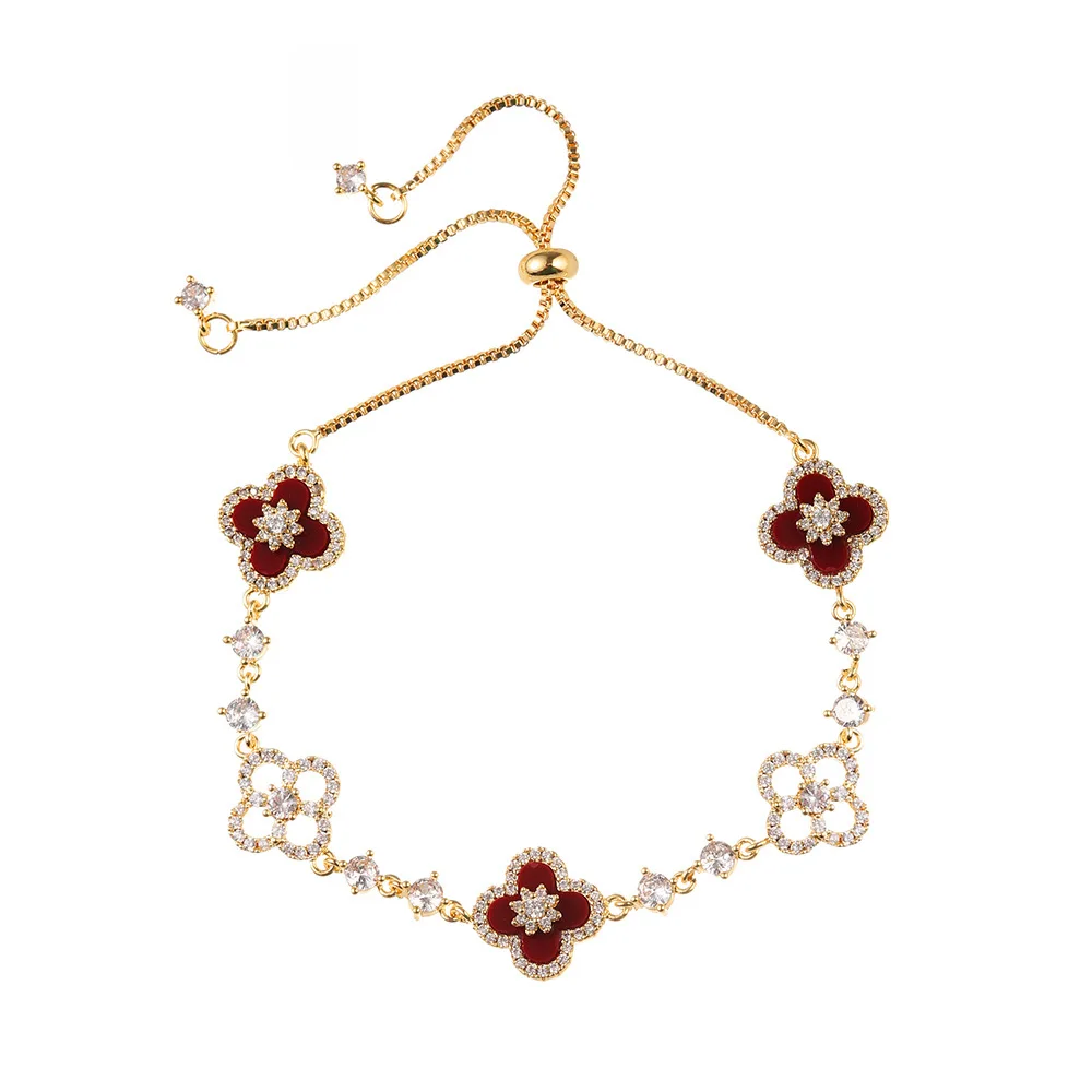 ضوء فاخر زهر الكرز الوردي شل مثل البرسيم سوار، المرأة مجوهرات أنيقة أنيقة، محظوظ أربع أوراق زهرة تصميم، حار بيع #4