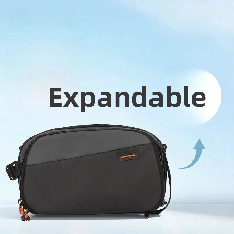 Men's Fashionable Large Capacity Slant Crossbody Bag with Smart Fingerprint Lock Digital Storage Bag Anti-Theft Waterproof