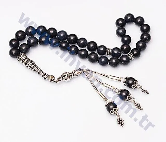 IQRAH Sapphire Stone Rosary (925 SETTING SILVER 8mm)