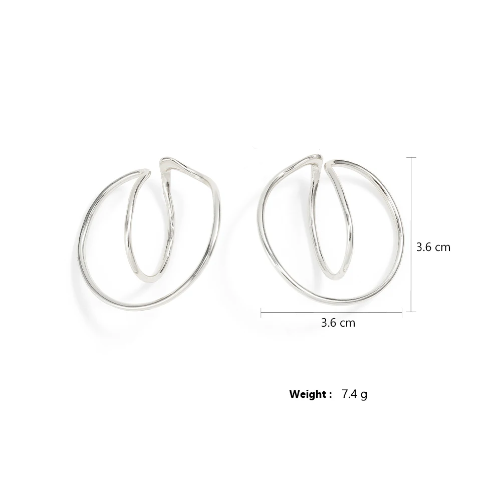 ZAKOL New Trend Simple Geometric Distortion Irregular Curve Clip Earrings for Women Girl No Pierced Earrings Jewelry Gift