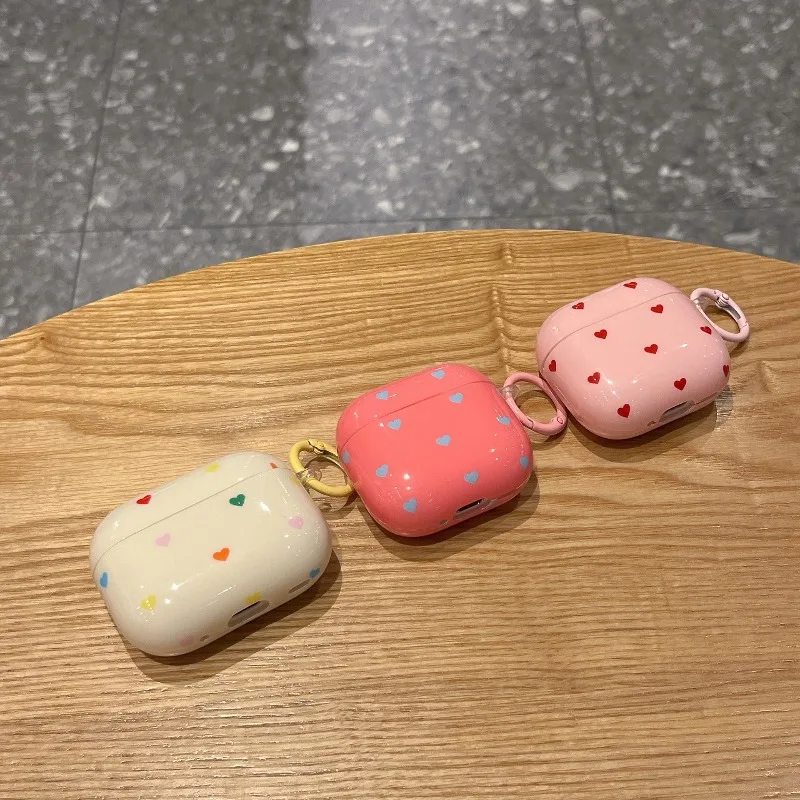 

Cute Love Heart Glossy Case For Airpods 1 2 3 4 Pro Wireless Earphone Cover Charging Box For Airpods Pro2 Pro 3 Headphones Cases