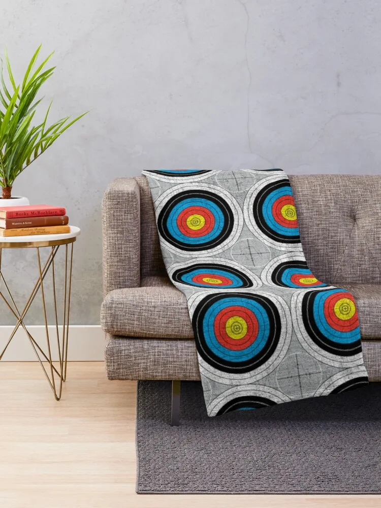 Mid Century Modern - Archery Targets Everywhere Throw Blanket Soft Plaid Custom Blankets