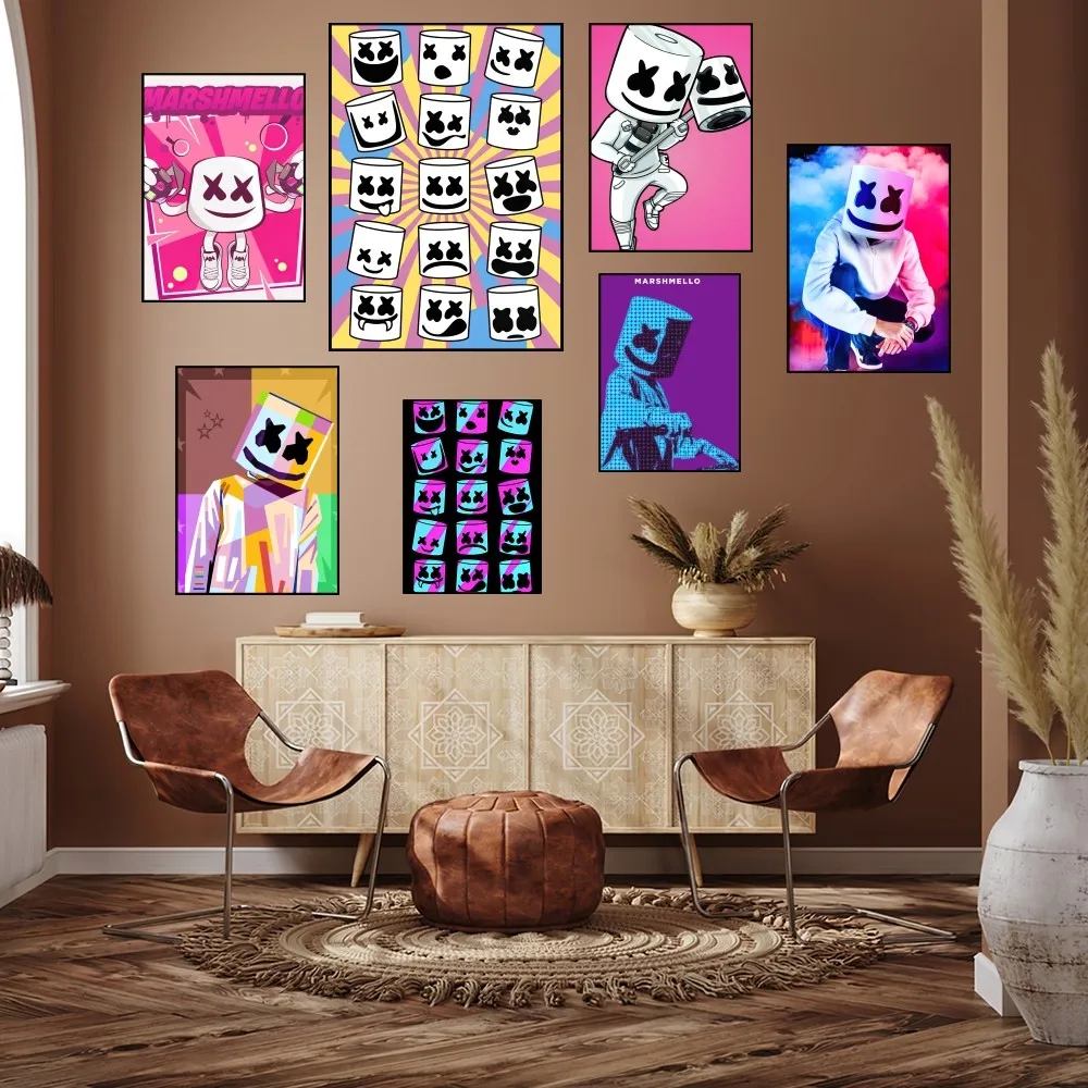 DJ M-Marshmello Music Poster Prints Wall Painting Bedroom Living Room Decoration Office Small