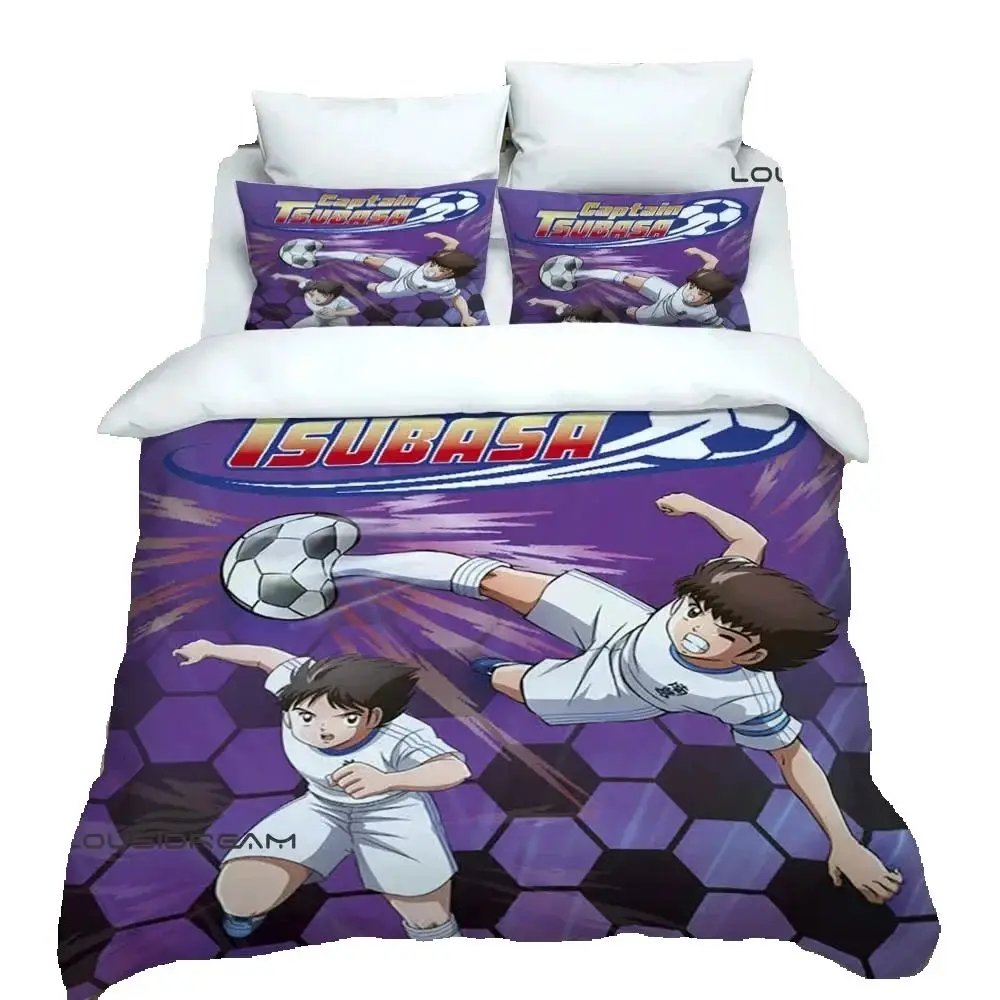 

Cartoon Print Captain Tsubasa Bedding Set Home Anime Bedding Set Boys and girls bedroom decoration birthday gifts