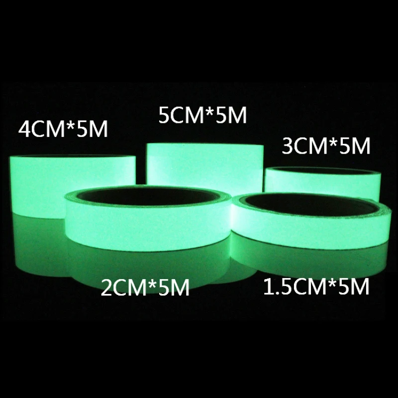 1cm*1m Glow In The Dark Warning Tape Luminous Fluorescent Night Self-adhesive Sticker Tape Safety Decoration For Home Kitchen