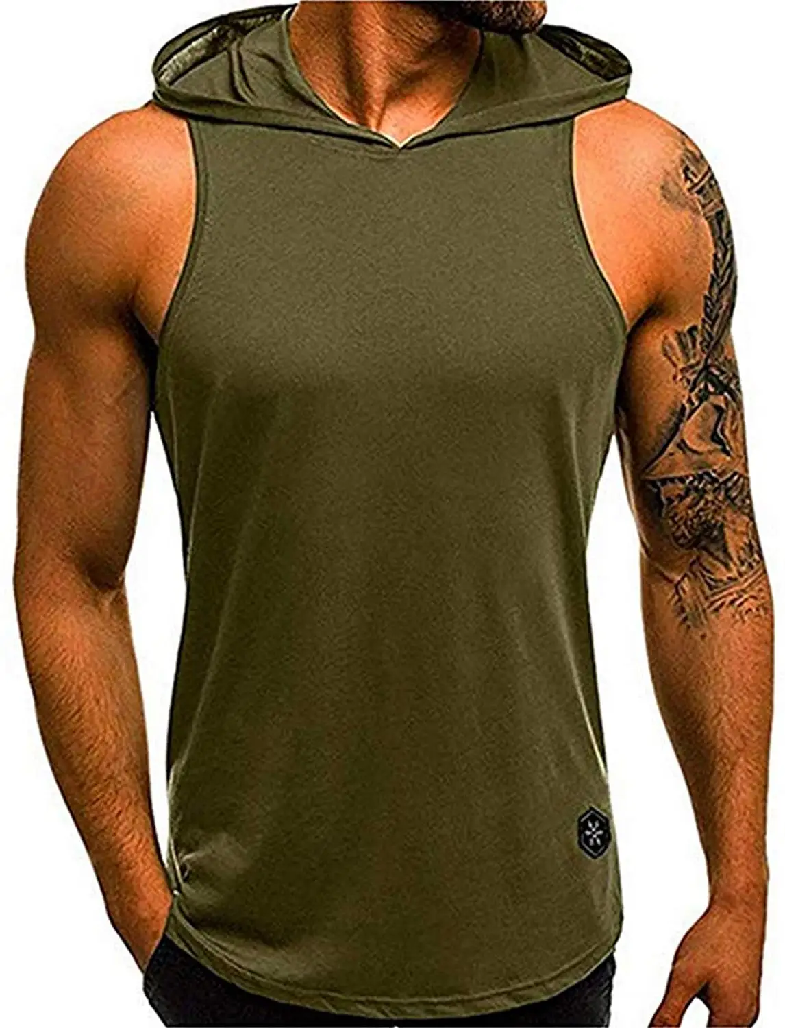 Camiseta con capucha para motociclista para hombre, camiseta sin mangas para correr, ropa de calle, M-3XL