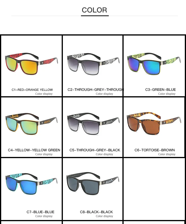 Classic Square Sunglasses Men Women Sports Outdoor Beach Surfing Sun Glasses UV400 Goggles