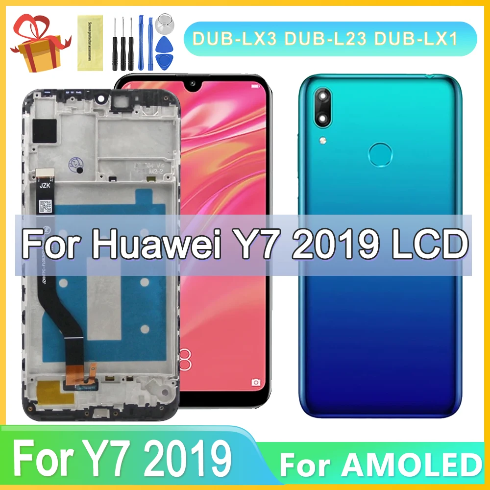 

ЖК-дисплей 6,26 ''для Huawei Y7 2019, сенсорный экран, дигитайзер в сборе для huawei Y7 2019, DUB-LX1, запасные части для ЖК-дисплея