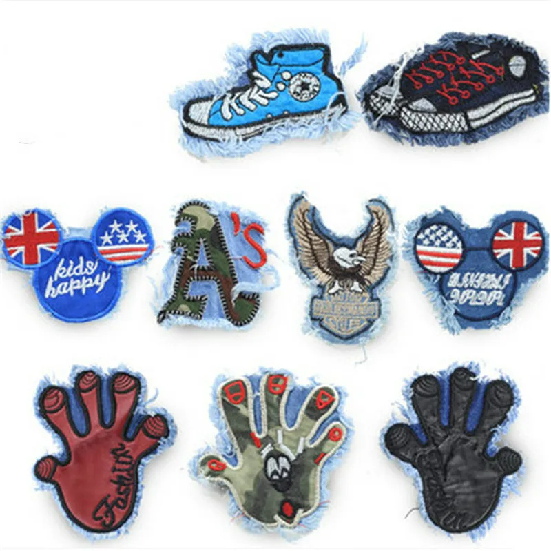 1Pcs Cowboy Patches Children Jeans Pants Cloth Down Clothes Patches Embroidery Stickers DIY Patch Clothing Appliqued Badges