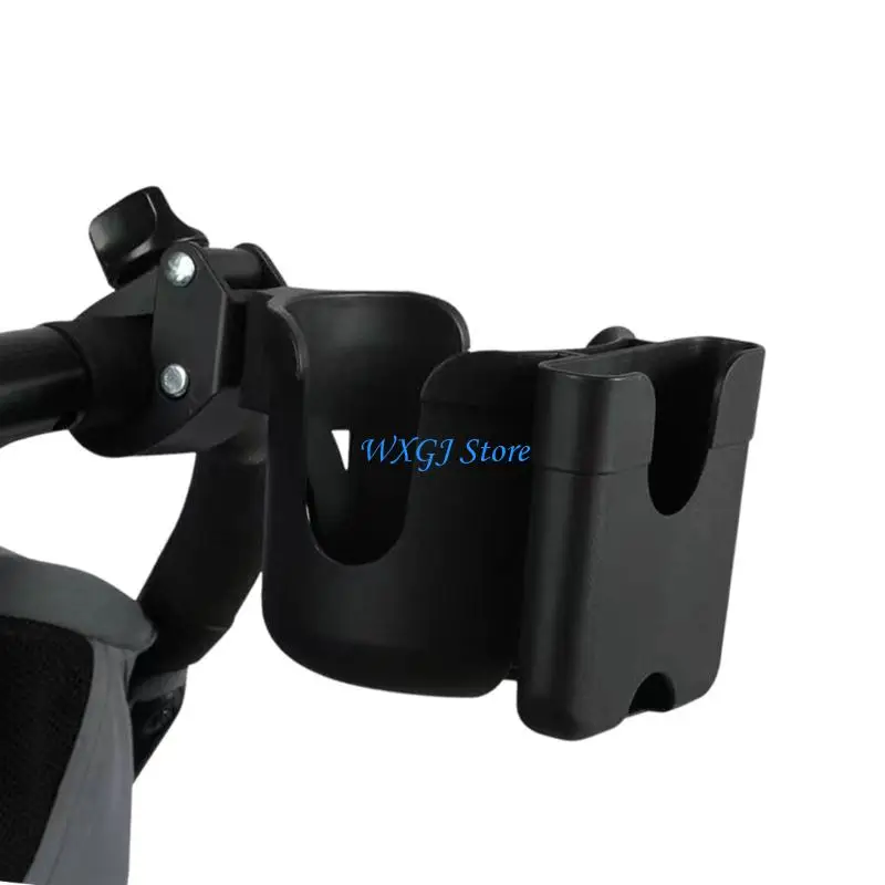 37JE Cup Holder And Phone Mount For Baby Carriages Fit Most Round And Flat Tubes